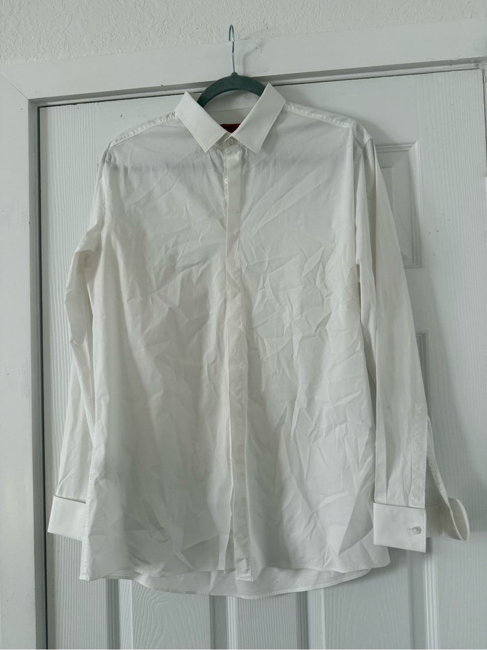 HUGO Men's White Long-Sleeve Dress Shirt